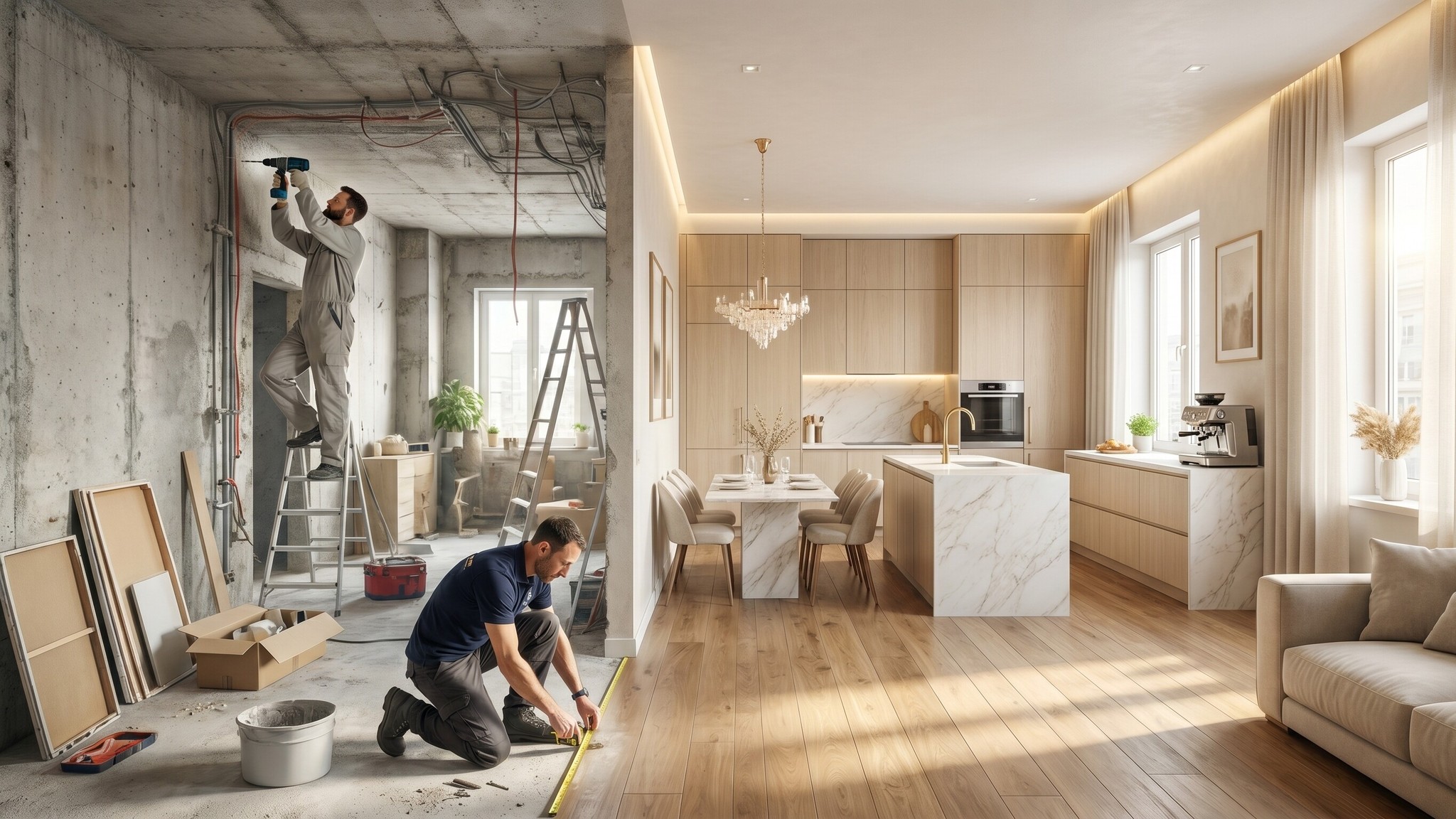 Home renovation before and after transformation